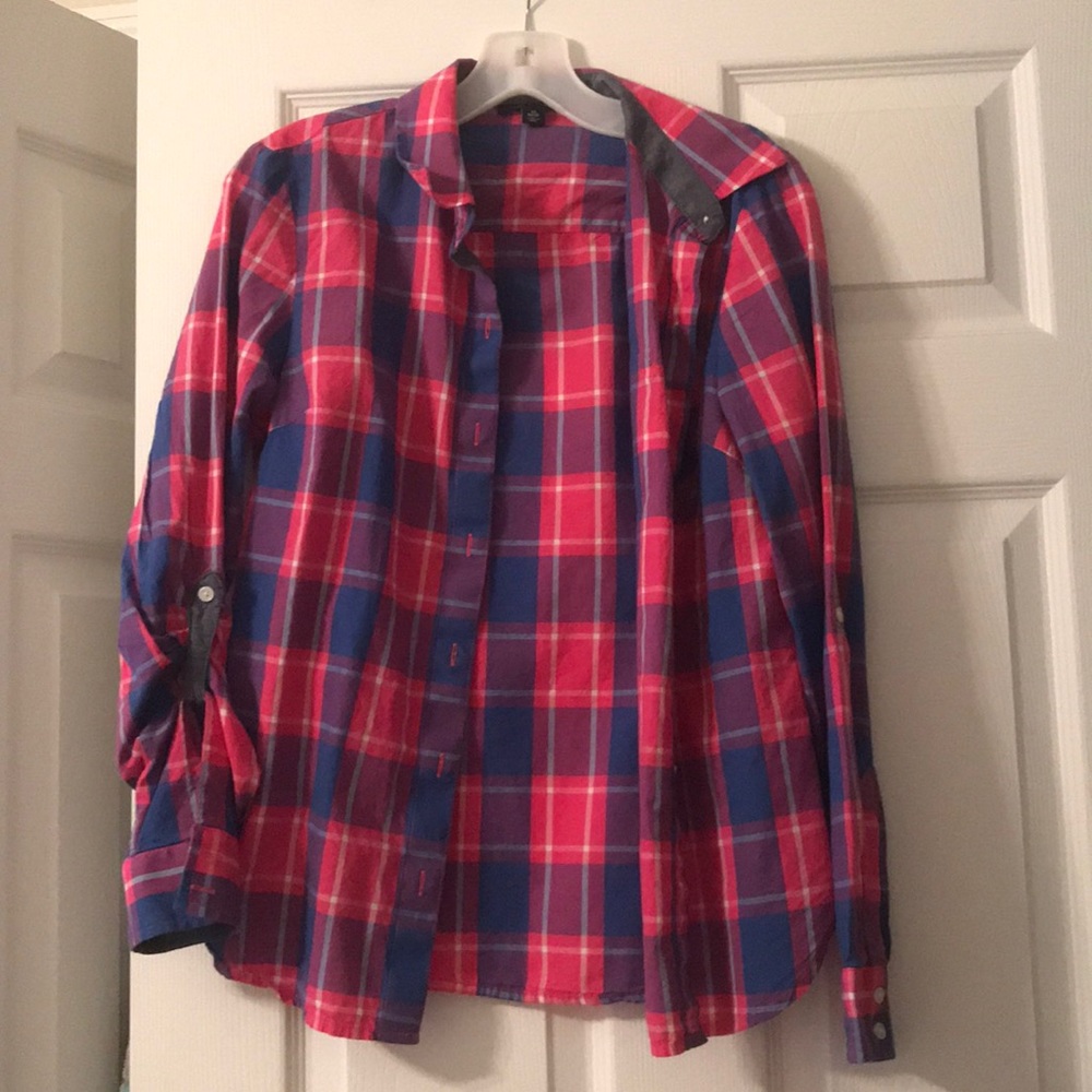 Plaid button-down shirt
